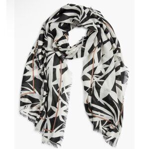 Nordstrom Tissue Weight Wool & Cashmere Scarf 29 x 73” Pashmina Black White $99